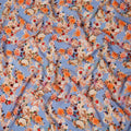 Blue Floral Viscose Crepe Fabric 110cm - 0560916