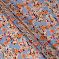 Blue Floral Viscose Crepe Fabric 110cm - 0560916