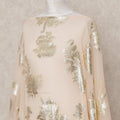 Blush Nude Somali Silk Chiffon Dirac Fabric with Metallic Gold Lurex – 3.5 Mtrs, Width 140 Cms, Made in South Korea-D24537