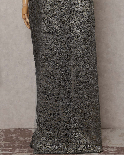 Antique Bronze French Chantilly Lace Saree