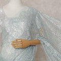 French Chantilly Lace Saree Piece - Ice Blue