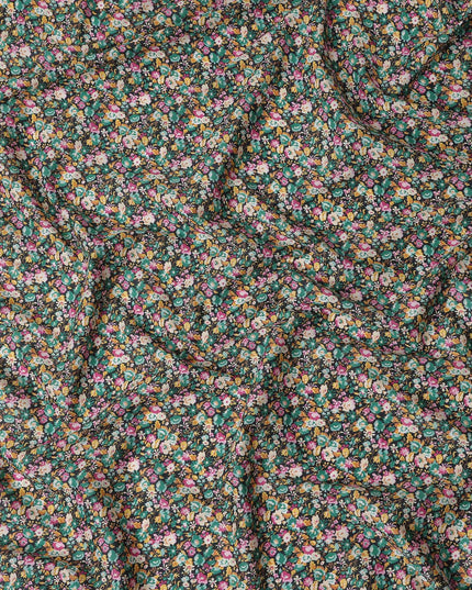 Emerald Multicolor Floral Cotton Lawn - Regal Fabrics