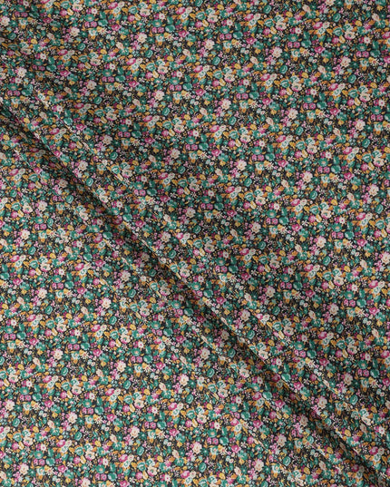 Emerald Multicolor Floral Cotton Lawn - Regal Fabrics
