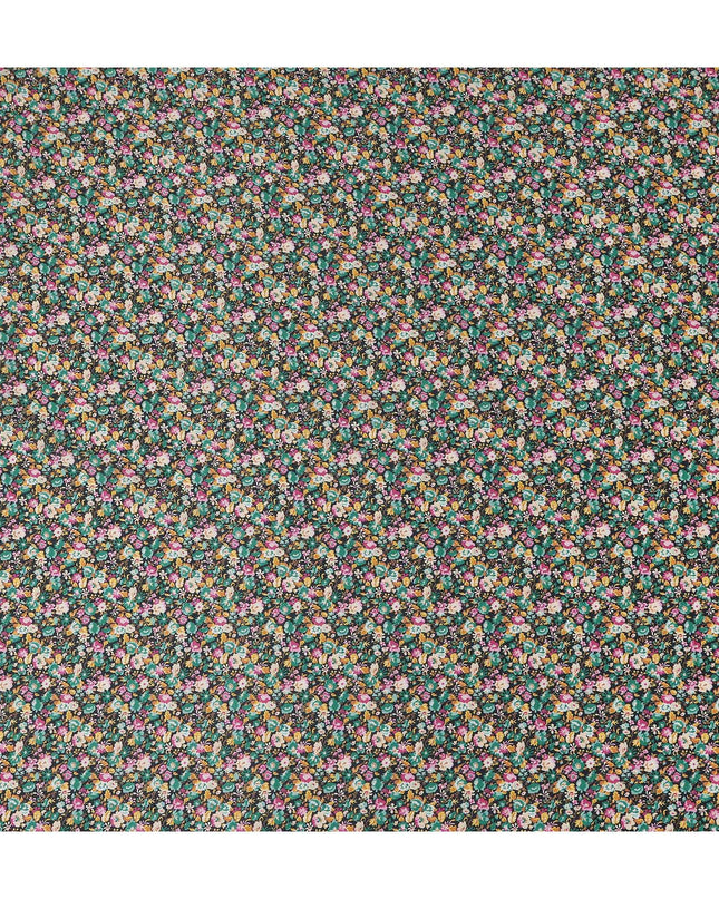Emerald Multicolor Floral Cotton Lawn - Regal Fabrics