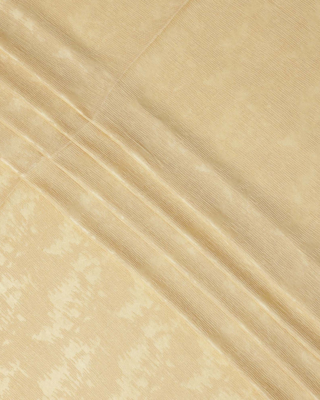 Pastel Yellow Textured Tussar Silk Fabric with Viscose, 110 Cms, India-D25372
