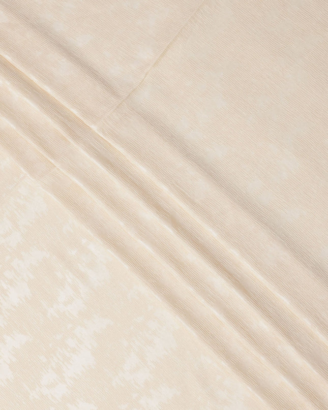 Ivory Textured Tussar Silk Fabric with Viscose, 110 Cms, India-D25371