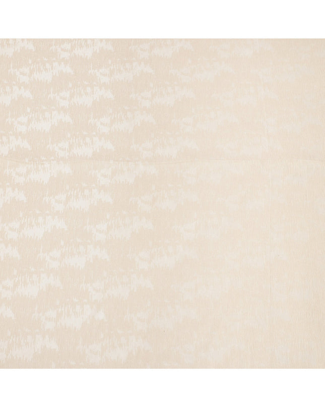 Ivory Textured Tussar Silk Fabric with Viscose, 110 Cms, India-D25371
