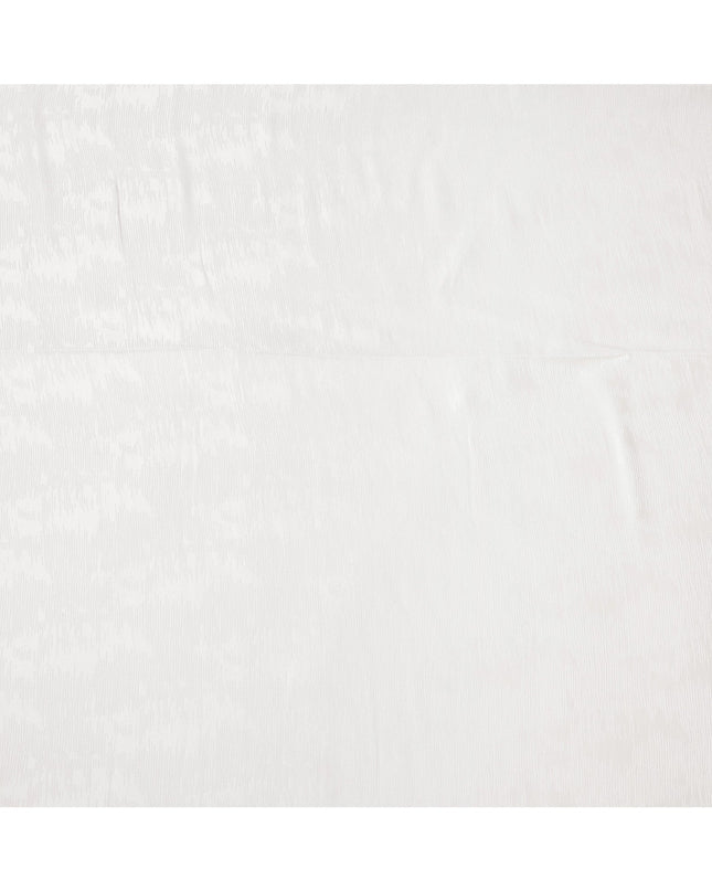 White Textured Tussar Silk Fabric with Viscose, 110 Cms, India-D25373