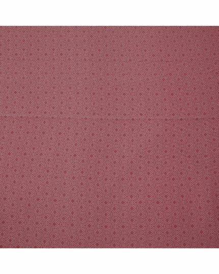 Maroon Floral Motif Self Design Synthetic Cotton Fabric, 140 Cms, India-D25379