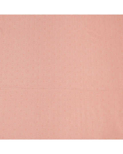 Peach Floral Motif Self Design Synthetic Cotton Fabric, 140 Cms, India-D25378