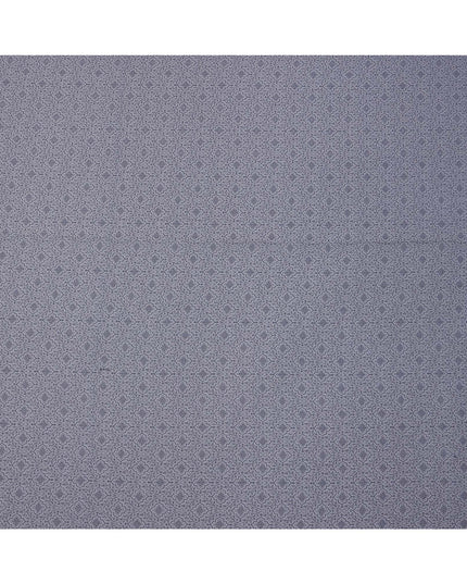Slate Blue Floral Motif Self Design Synthetic Cotton Fabric, 140 Cms, India-D25377