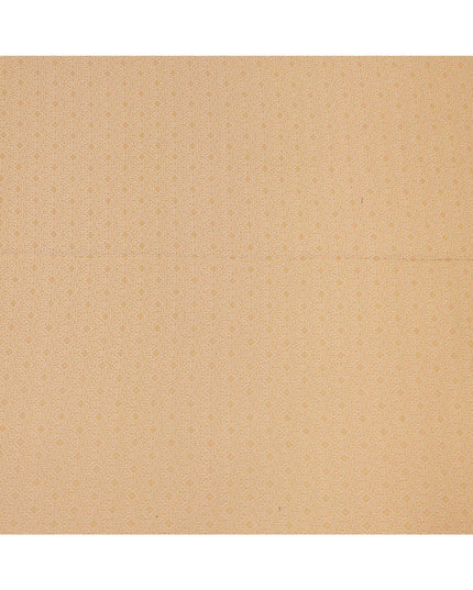 Mustard Yellow Floral Motif Self Design Synthetic Cotton Fabric, 140 Cms, India-D25382