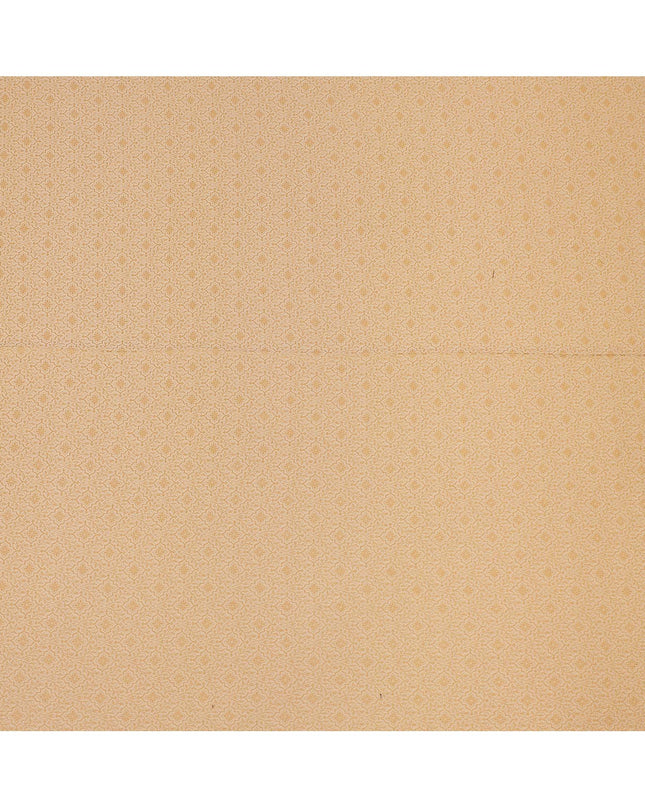 Mustard Yellow Floral Motif Self Design Synthetic Cotton Fabric, 140 Cms, India-D25382