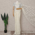 Vanilla Cream Metallic Lace Saree