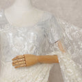 Vanilla Cream Metallic Lace Saree