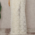 Vanilla Cream Metallic Lace Saree