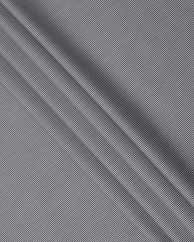 White with Black Thin Stripes 100% Cotton Italian Shirting Fabric, 150 Cms, Italy-D25155