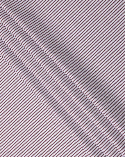 White with Maroon Stripes 100% Cotton Italian Shirting Fabric, 150 Cms, Italy-D25153