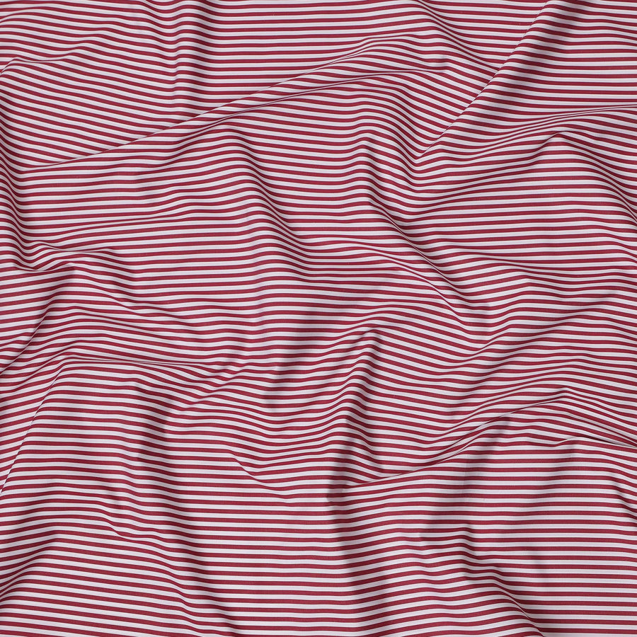 White with Red Stripes 100% Cotton Italian Shirting Fabric, 150 Cms, Italy-D25154