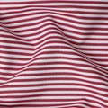White with Red Stripes 100% Cotton Italian Shirting Fabric, 150 Cms, Italy-D25154
