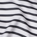 White with Black Horizontal Stripes 100% Cotton Italian Shirting Fabric, 150 Cms, Italy-D25152