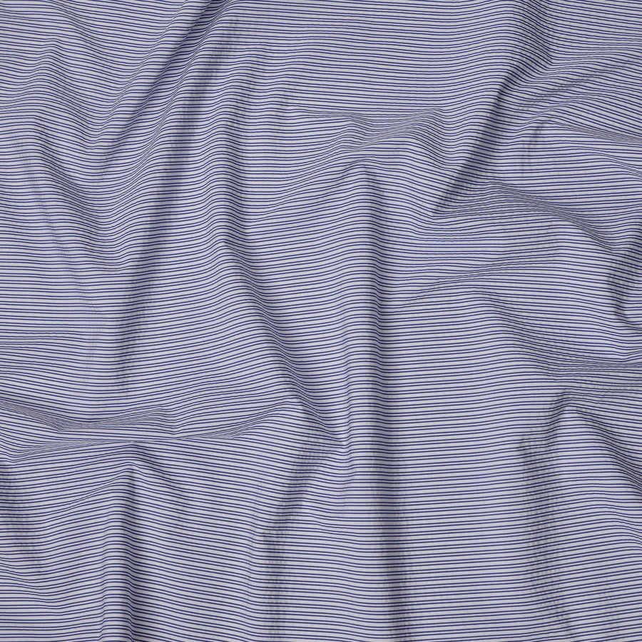 قماش قمصان إيطالي مخطط باللونين الأبيض والأزرق، مصنوع من القطن بنسبة 100%، بطول 150 سم، إيطاليا - D25157