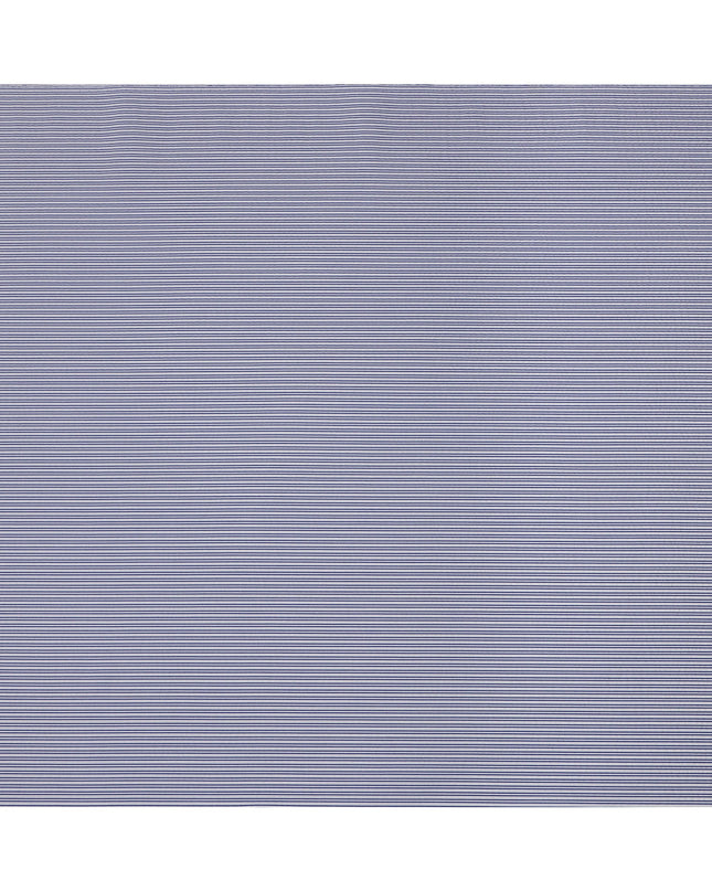 White and Blue Pinstripe 100% Cotton Italian Shirting Fabric, 150 Cms, Italy-D25157