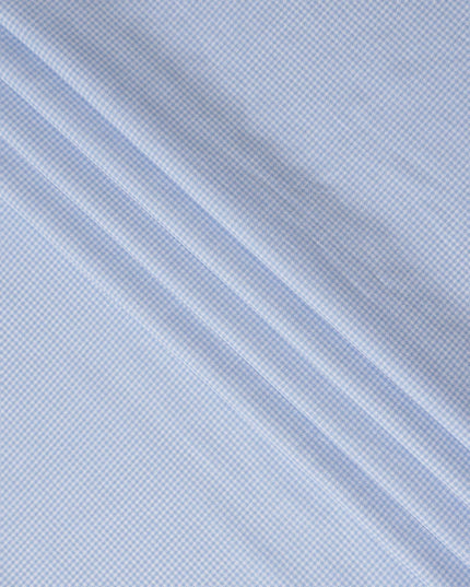 Sky Blue Gingham Cotton Shirting 150cm