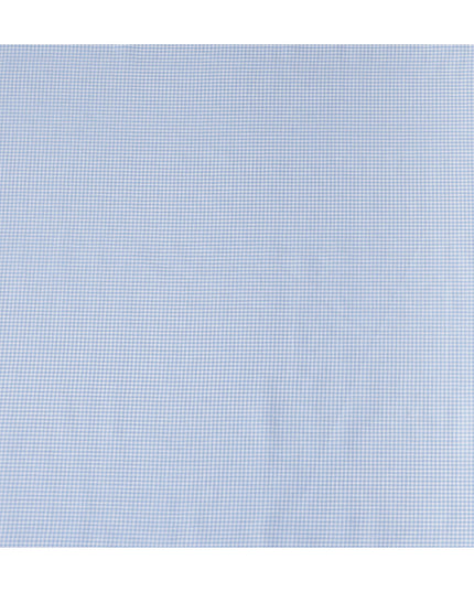 Sky Blue Gingham Cotton Shirting 150cm