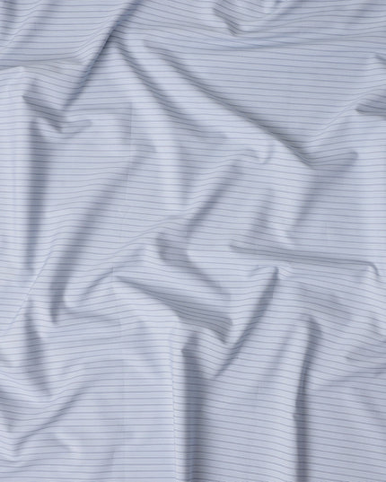 White Pinstripe Cotton Shirting 150cm