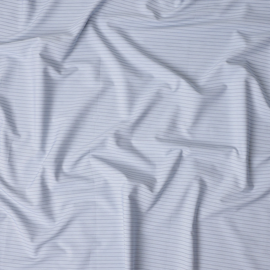 White Pinstripe Cotton Shirting 150cm