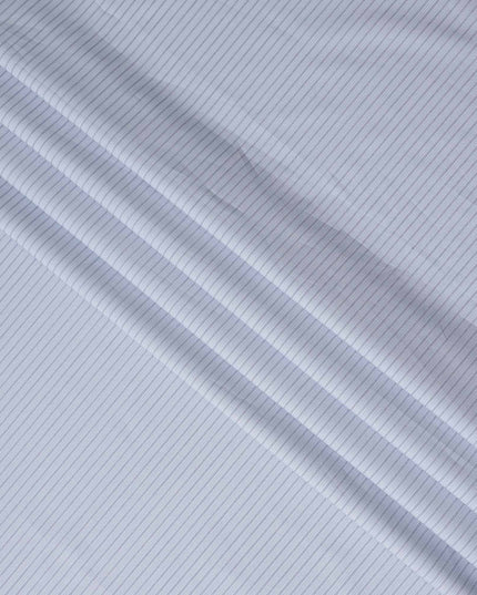 White Pinstripe Cotton Shirting 150cm