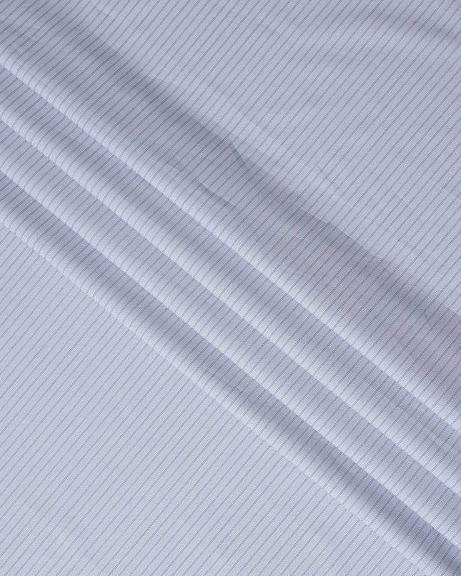 White Pinstripe Cotton Shirting 150cm