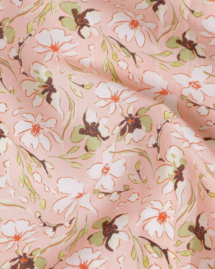 Blush Pink Floral Cotton Lawn Fabric - Regal Fabrics