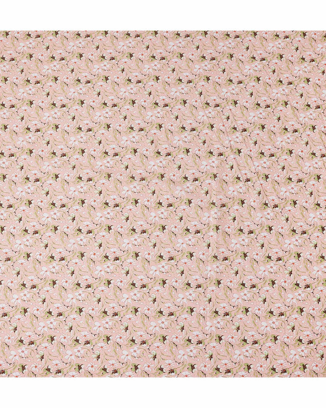 Blush Pink Floral Cotton Lawn Fabric - Regal Fabrics