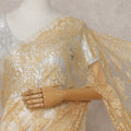 Champagne Gold French Chantilly Lace Saree