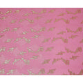 Rose Pink Floral Metallic Lurex Design Premium French Silk Chiffon Fabric, 110 Cms Width, Made in France-D25732
