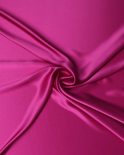 Fuchsia Pink Premium Pure Silk Satin Fabric with Smooth Glossy Finish and Elegant Flow, 110 Cms Width, Made in China-D25923