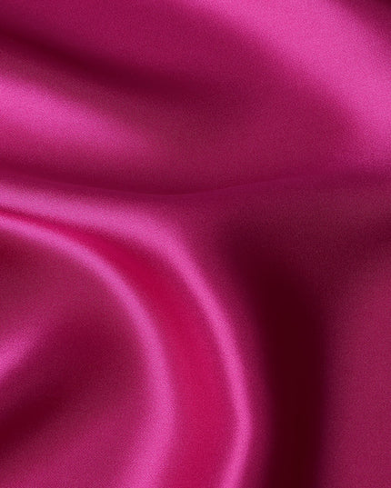 Fuchsia Pink Premium Pure Silk Satin Fabric with Smooth Glossy Finish and Elegant Flow, 110 Cms Width, Made in China-D25923