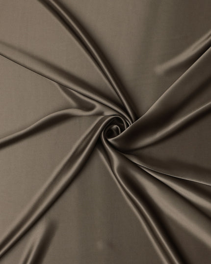 Mocha Brown Premium Pure Silk Satin Fabric with Smooth Lustrous Finish and Elegant Drape, 110 Cms Width, Made in China-D25917