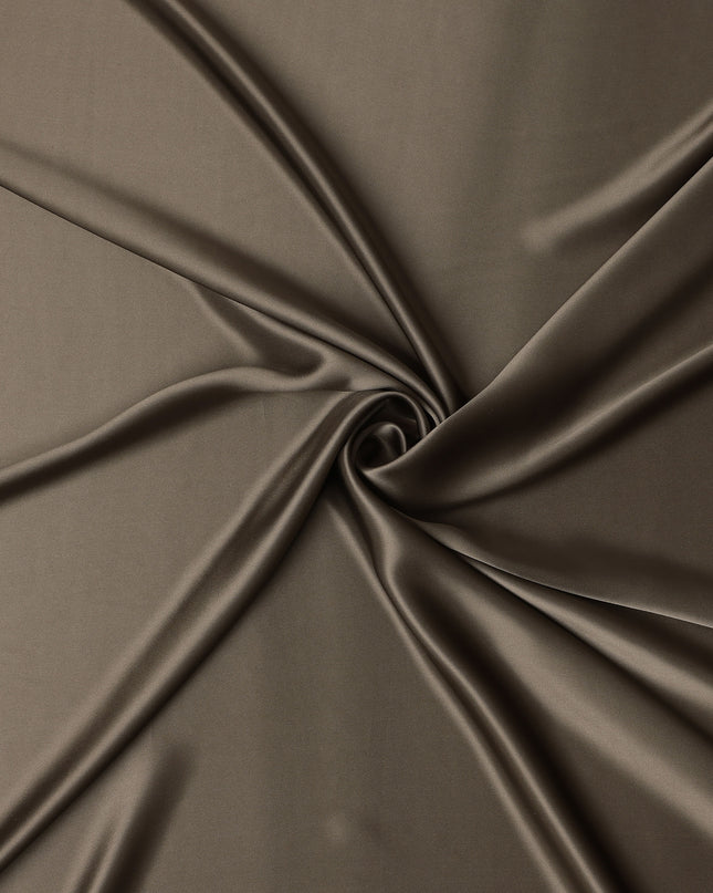 Mocha Brown Premium Pure Silk Satin Fabric with Smooth Lustrous Finish and Elegant Drape, 110 Cms Width, Made in China-D25917