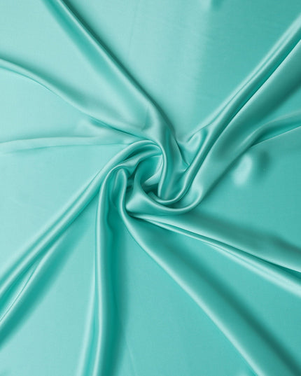 Aqua Blue Premium Pure Silk Satin Fabric with Smooth Lustrous Finish and Graceful Drape, 110 Cms Width, Made in China-D25919