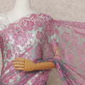 Pink & Blue Premium French 2-Tone Chantilly Lace Saree Fabric – 5.5 Meters Length, 110 Cms Width, Imported from France-D25700