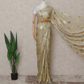Champagne Gold French Silk Chiffon Saree 5.5m