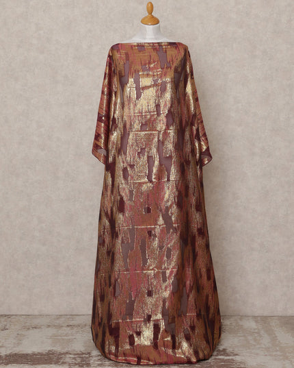 Maroon Fransawi Somali Premium Silk Chiffon Dirac Fabric with Metallic Lurex – 3.5 Mtrs, Width 140 Cms, Made in France-D24588