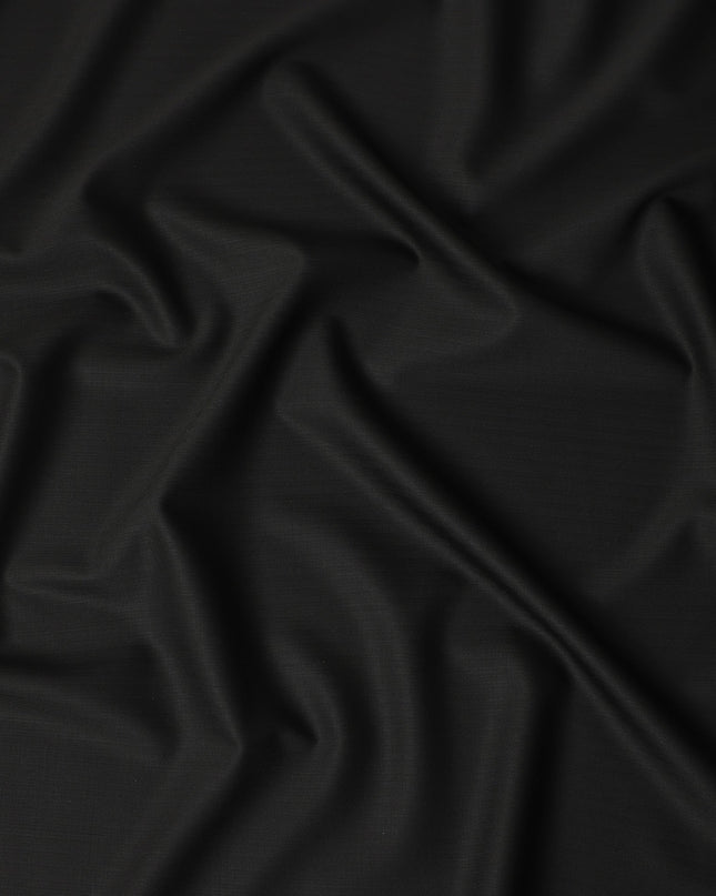 Black Super 150s Wool Suiting Fabric