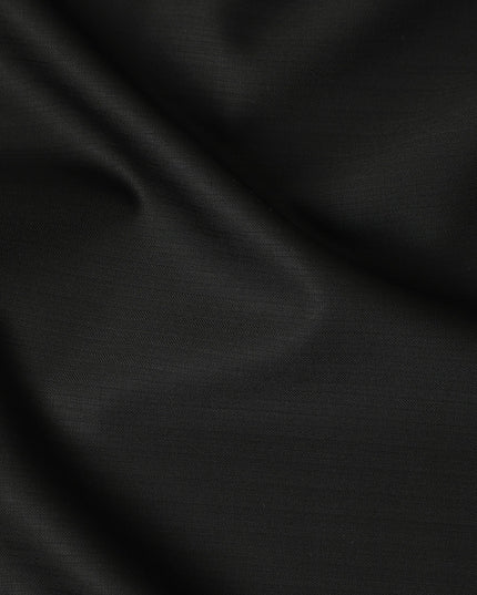 Black Super 150s Wool Suiting Fabric