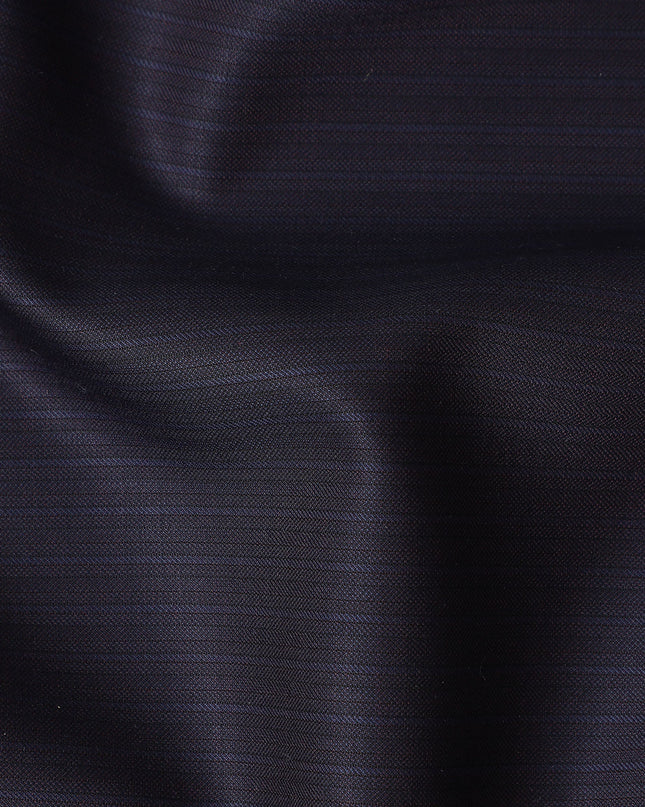 Deep Navy Self Design Wool Suiting