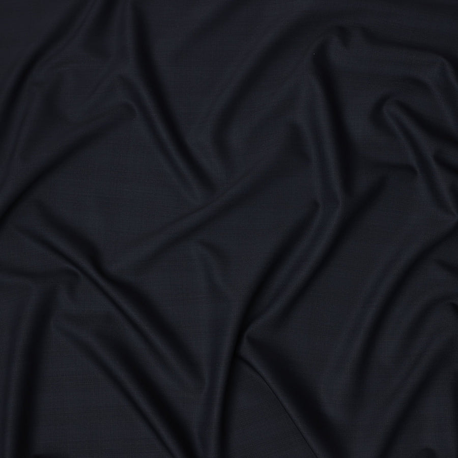 Dark Navy Subtle Check Italian Wool Suiting Fabric, 150 Cms, Italy-D25133