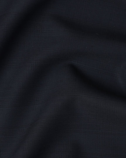 Dark Navy Subtle Check Italian Wool Suiting Fabric, 150 Cms, Italy-D25133